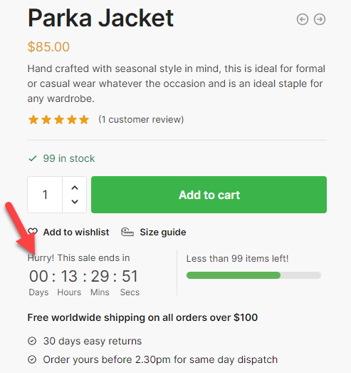 fomo deal - Shoptimizer theme review