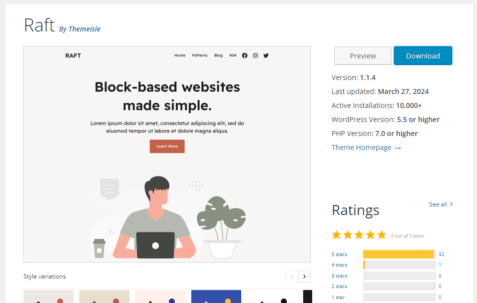 Raft - FSE Themes, Block Themes vs Classic Themes