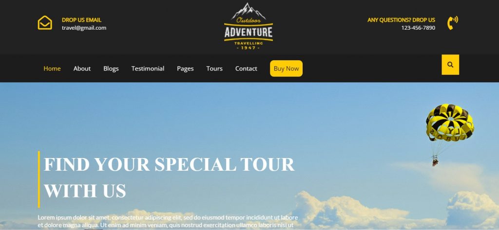 A screenshot of Adventure Travelling’s demo